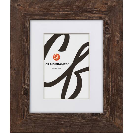 4 Pack Craig Frames American Barn Brown Oak Picture Frame with Mat